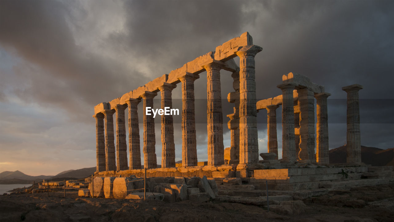 Old ruins against cloudy sky