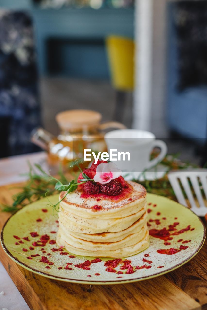 close-up of food in plate on table