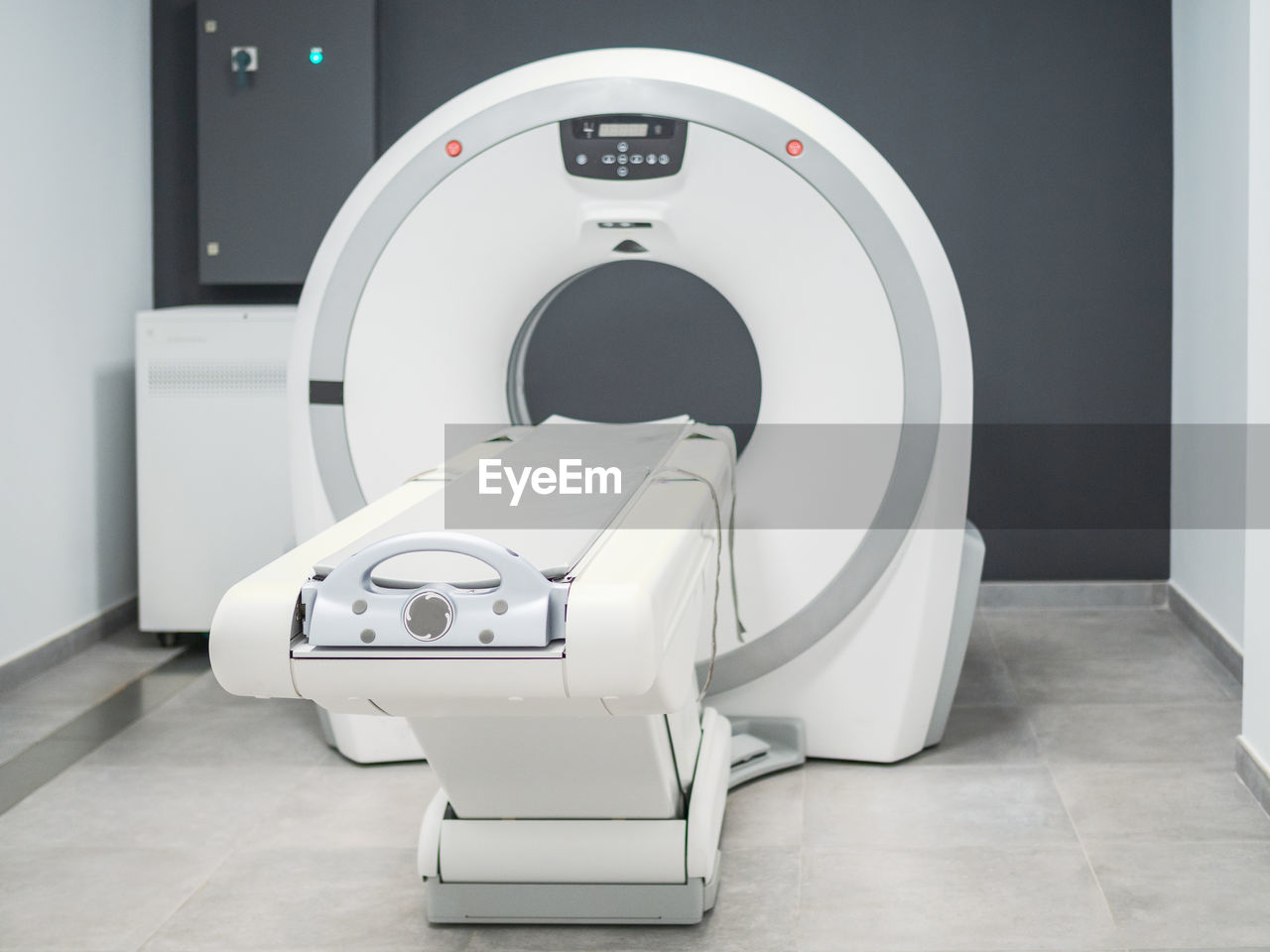 Contemporary mri scanner located in medical laboratory of hospital
