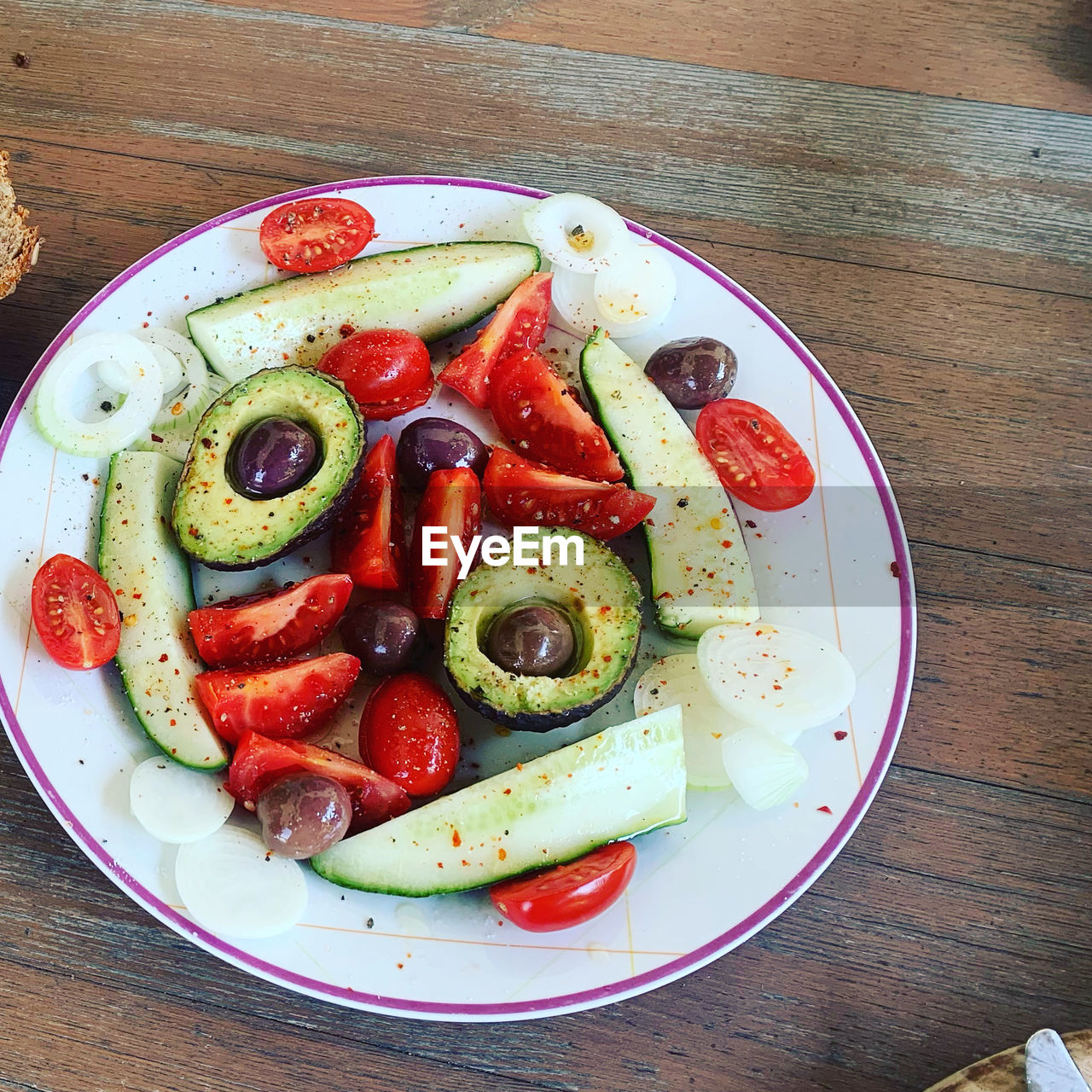 food and drink, food, healthy eating, fruit, freshness, wellbeing, plate, dish, vegetable, plant, wood, meal, table, produce, high angle view, no people, salad, berry, directly above, indoors, vegetarian food, slice, still life, breakfast, cuisine, strawberry, tomato