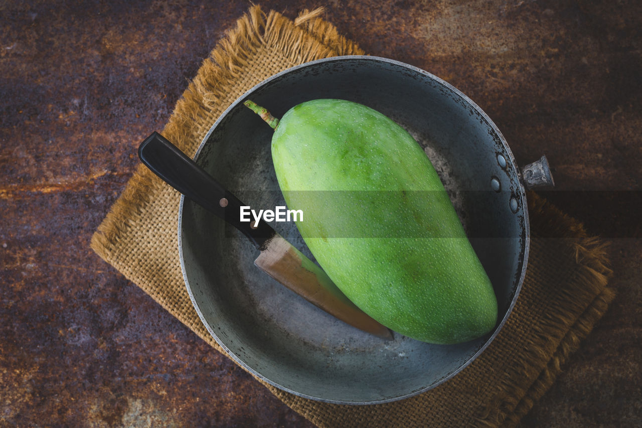 High angle view of fruit on table