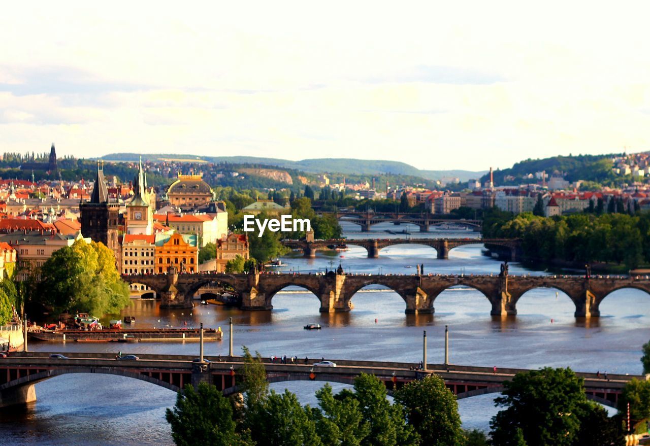 Bridge over river in city