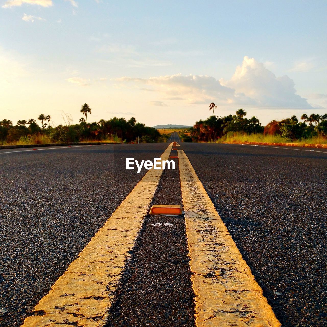 Surface level of road against sky