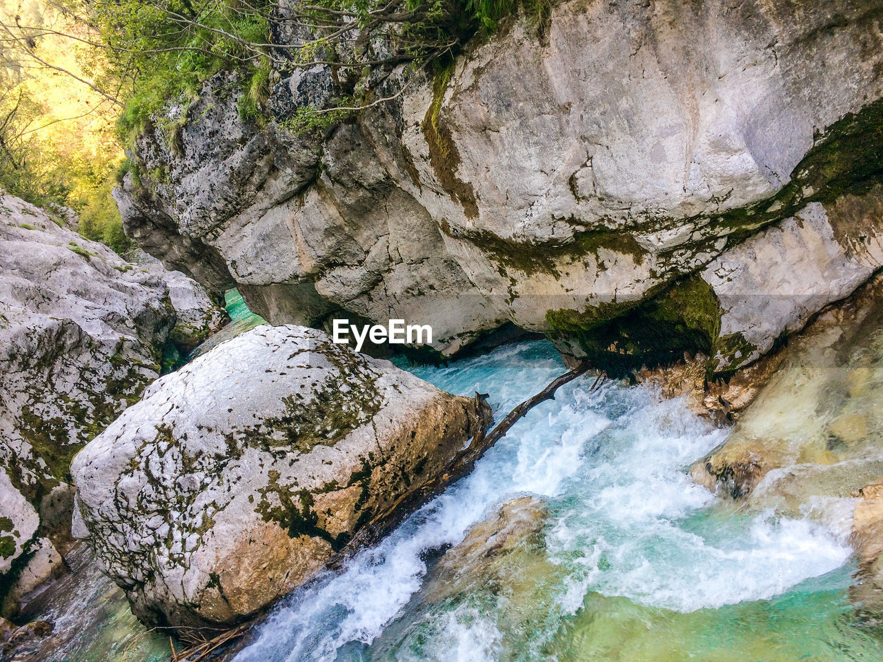 Scenic view of waterfall