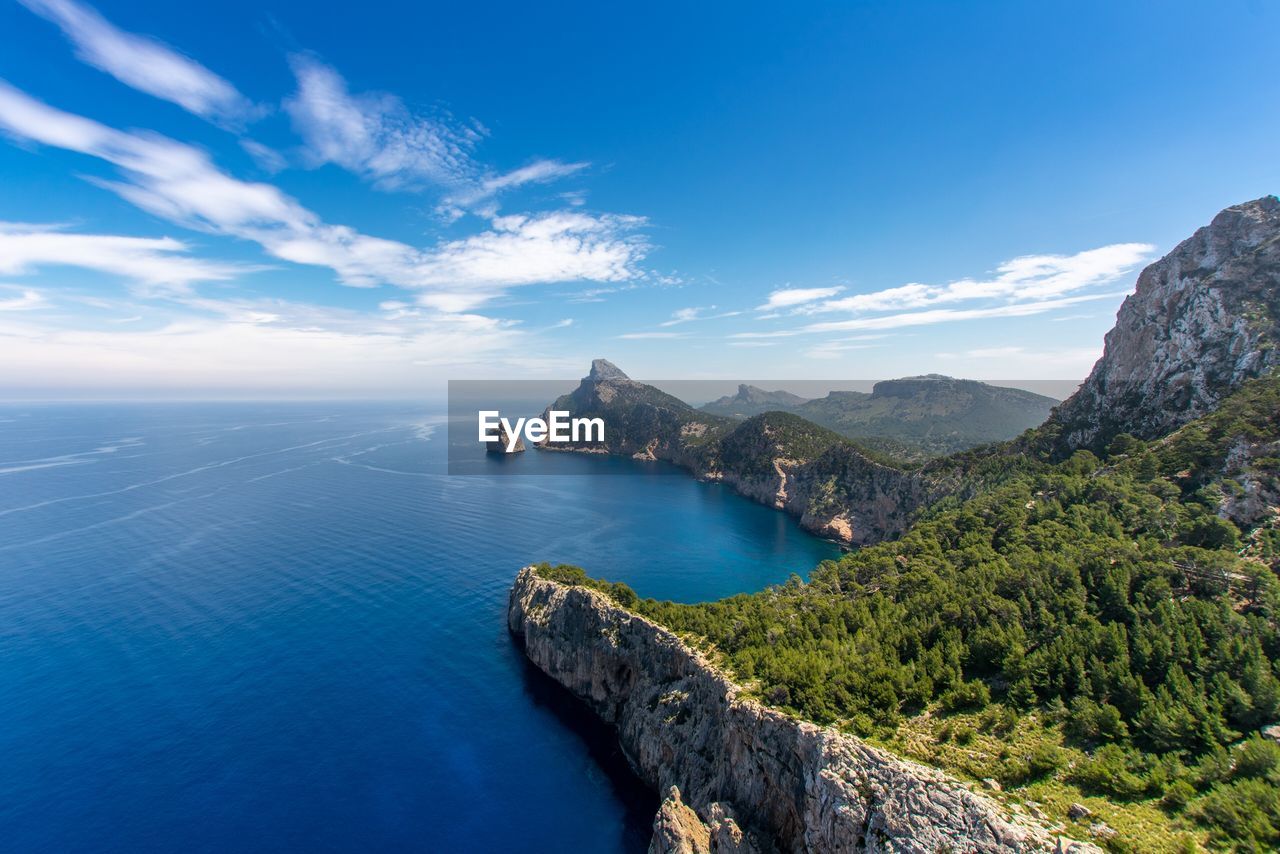 Scenic view of bay against sky