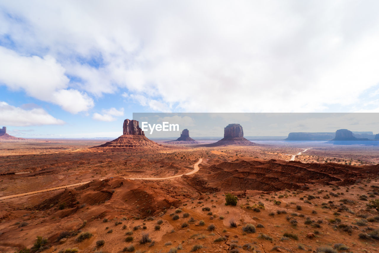 Scenic view of desert against sky