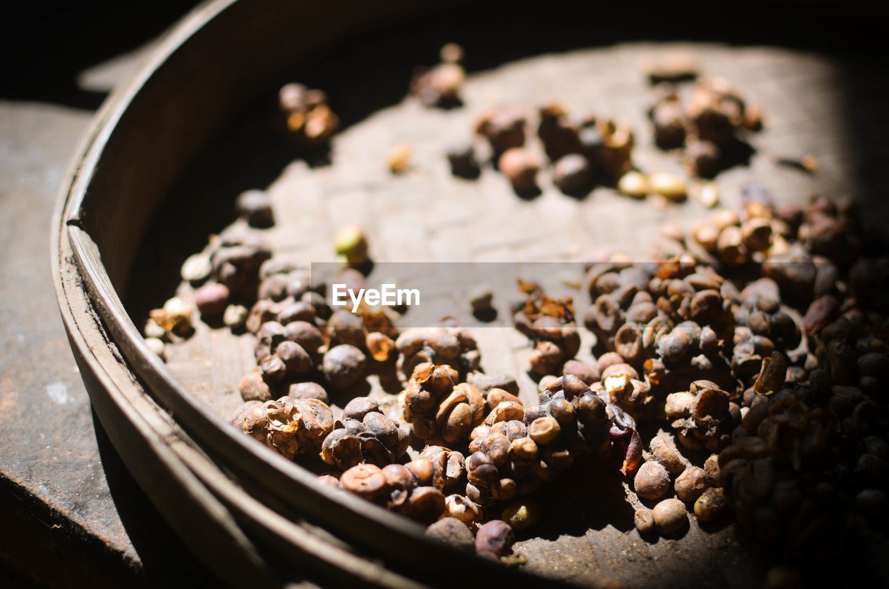 Close-up of nuts on table