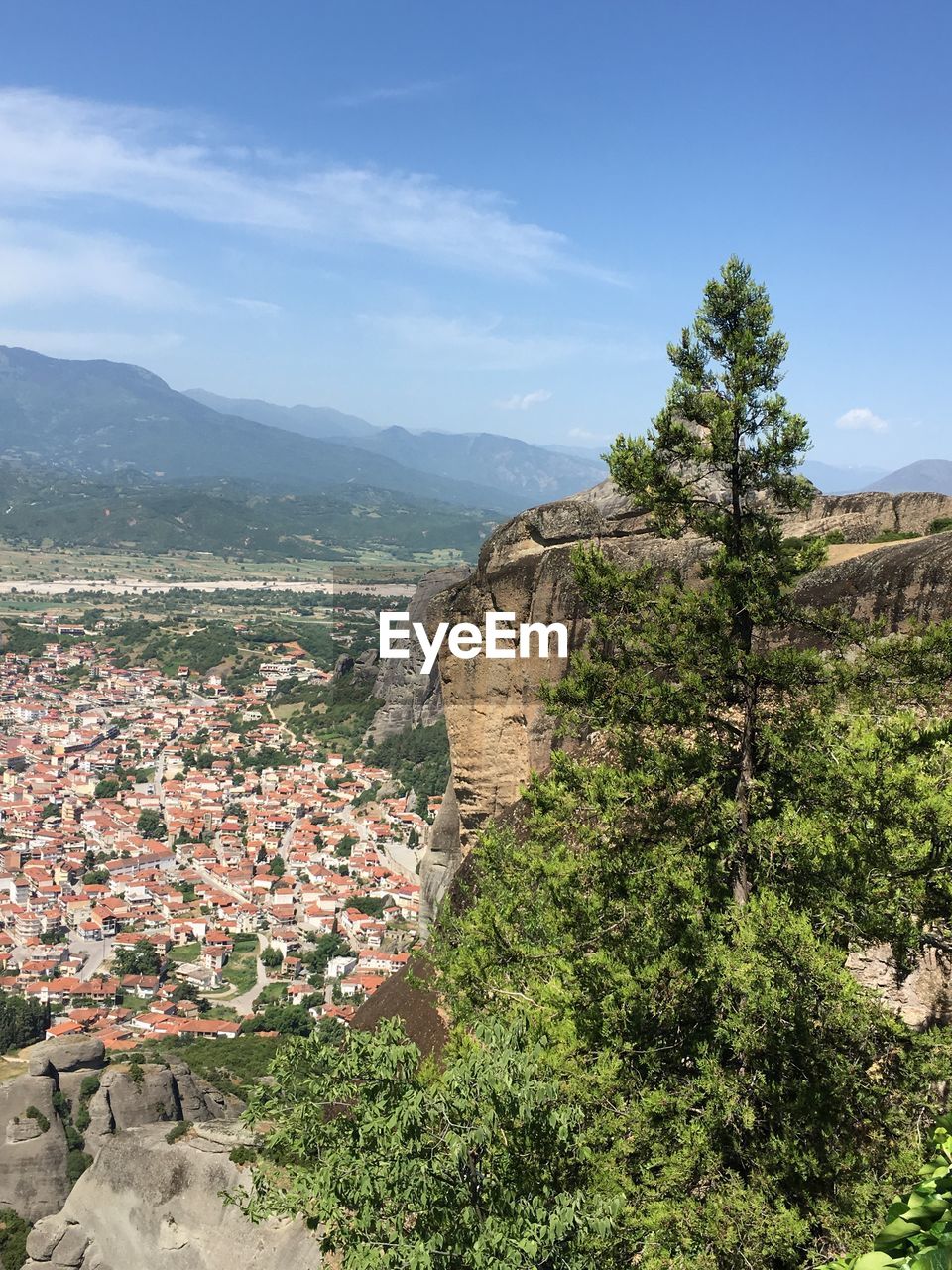High angle view of townscape against sky