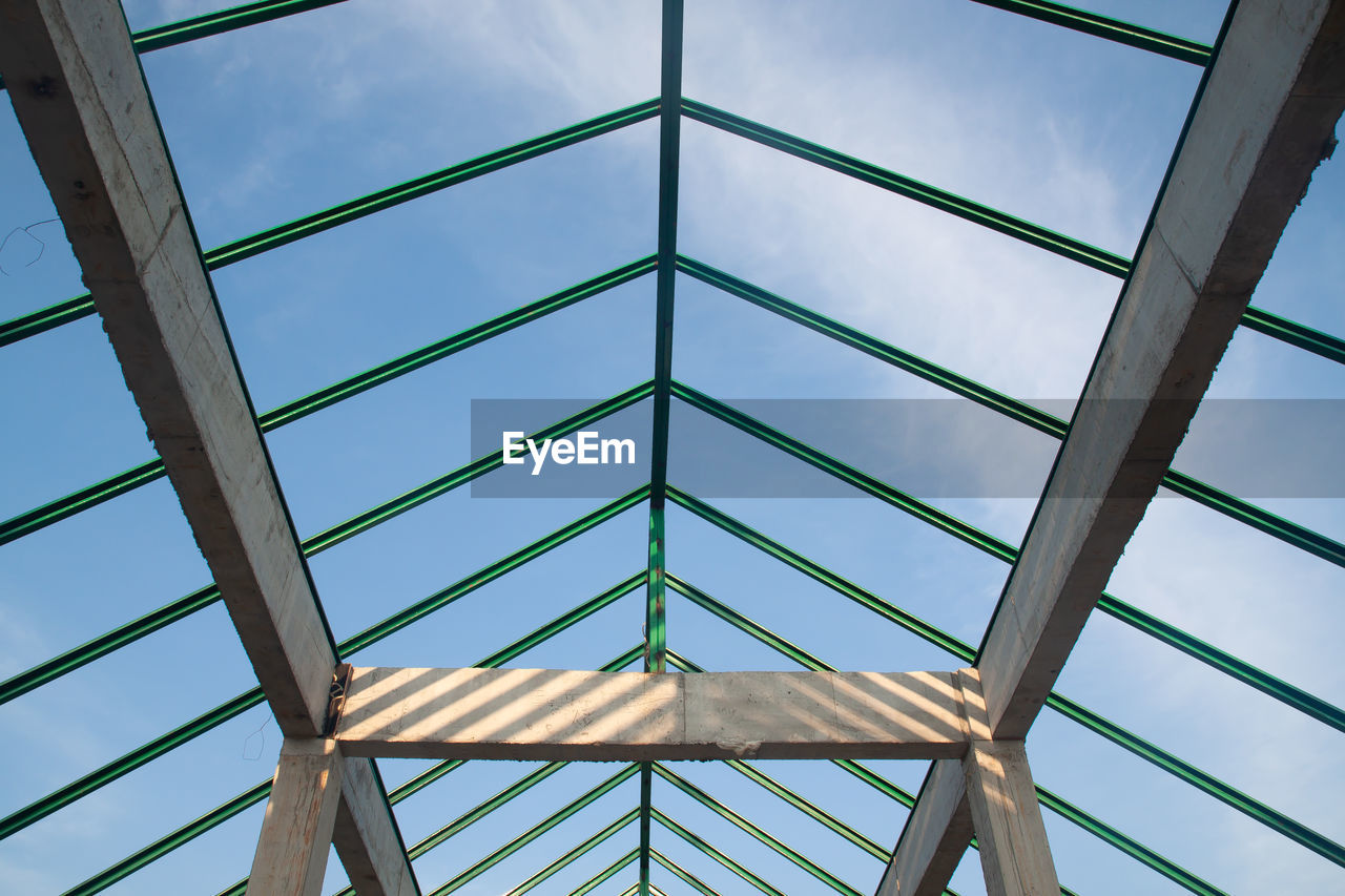 LOW ANGLE VIEW OF SKYLIGHT IN BUILDING AGAINST SKY