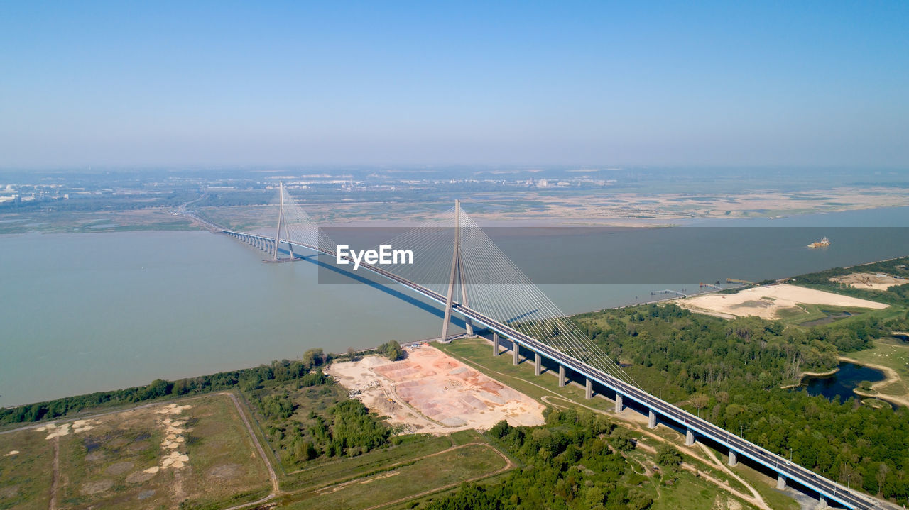 High angle view of bridge over river