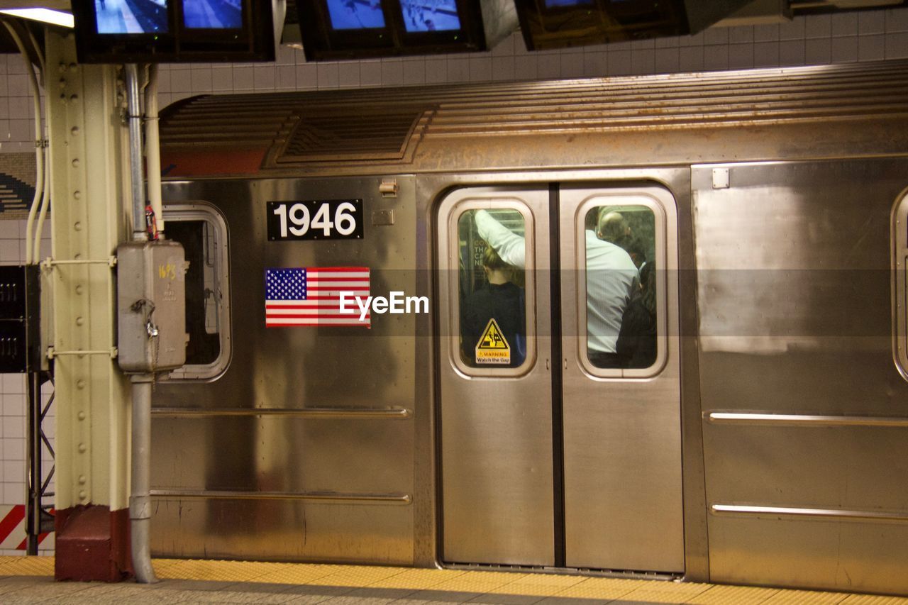 Train at subway station