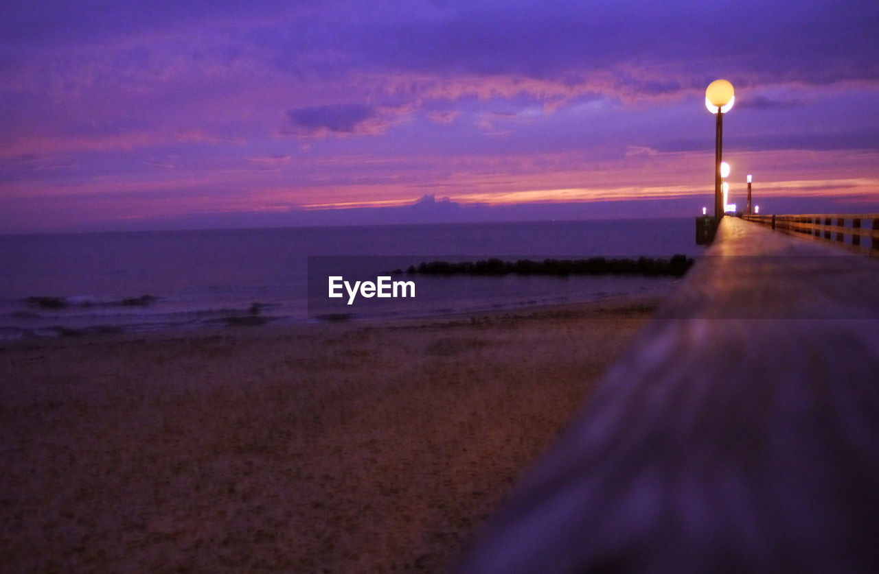 SCENIC VIEW OF SEA AT SUNSET