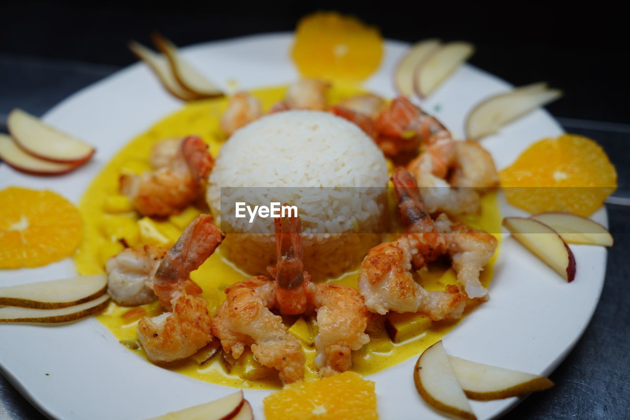 HIGH ANGLE VIEW OF MEAL SERVED ON TABLE