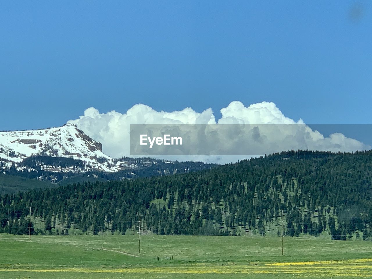 Clouds over mountains.