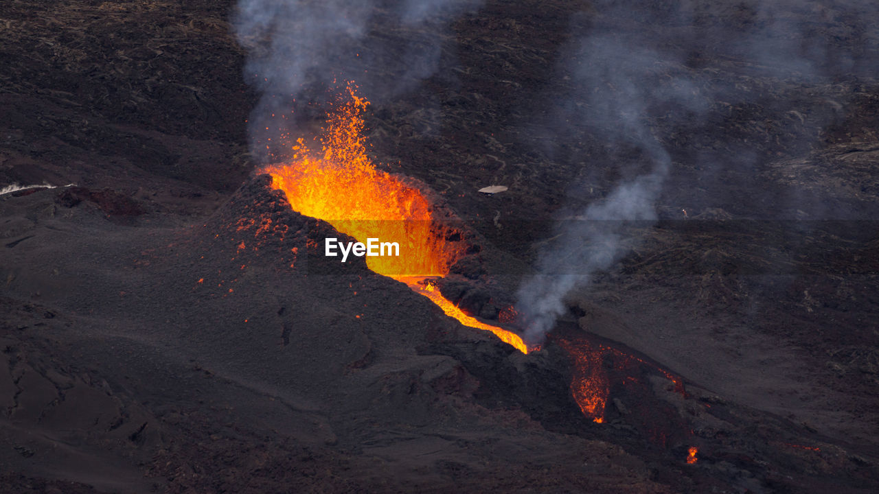 High angle view of an eruptive cone