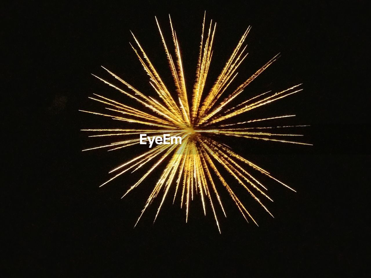 Low angle view of firework display at night