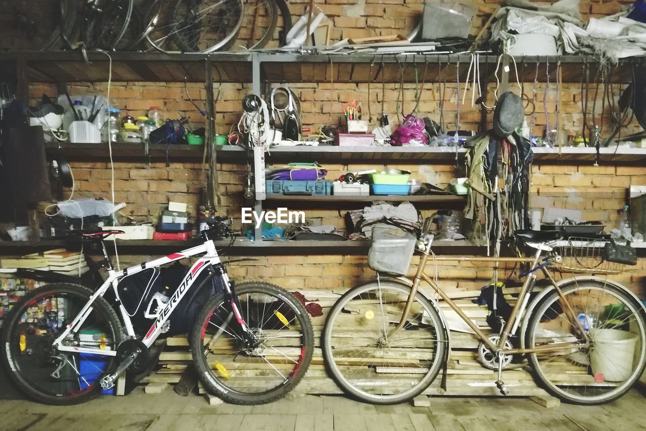 BICYCLES PARKED IN ROW