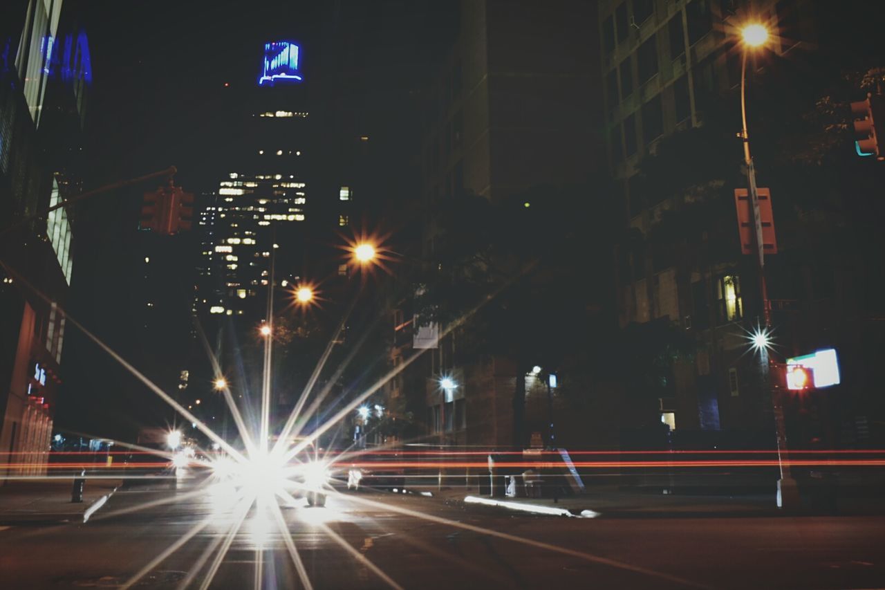 Traffic in city at night