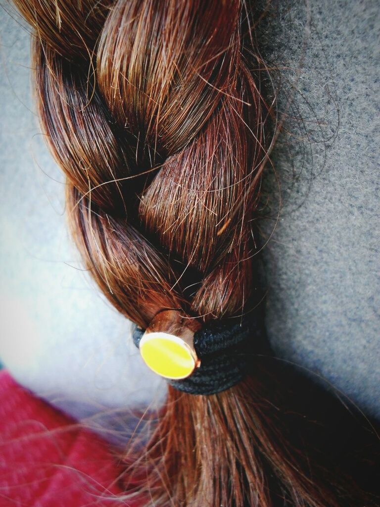 Close-up of braided hair