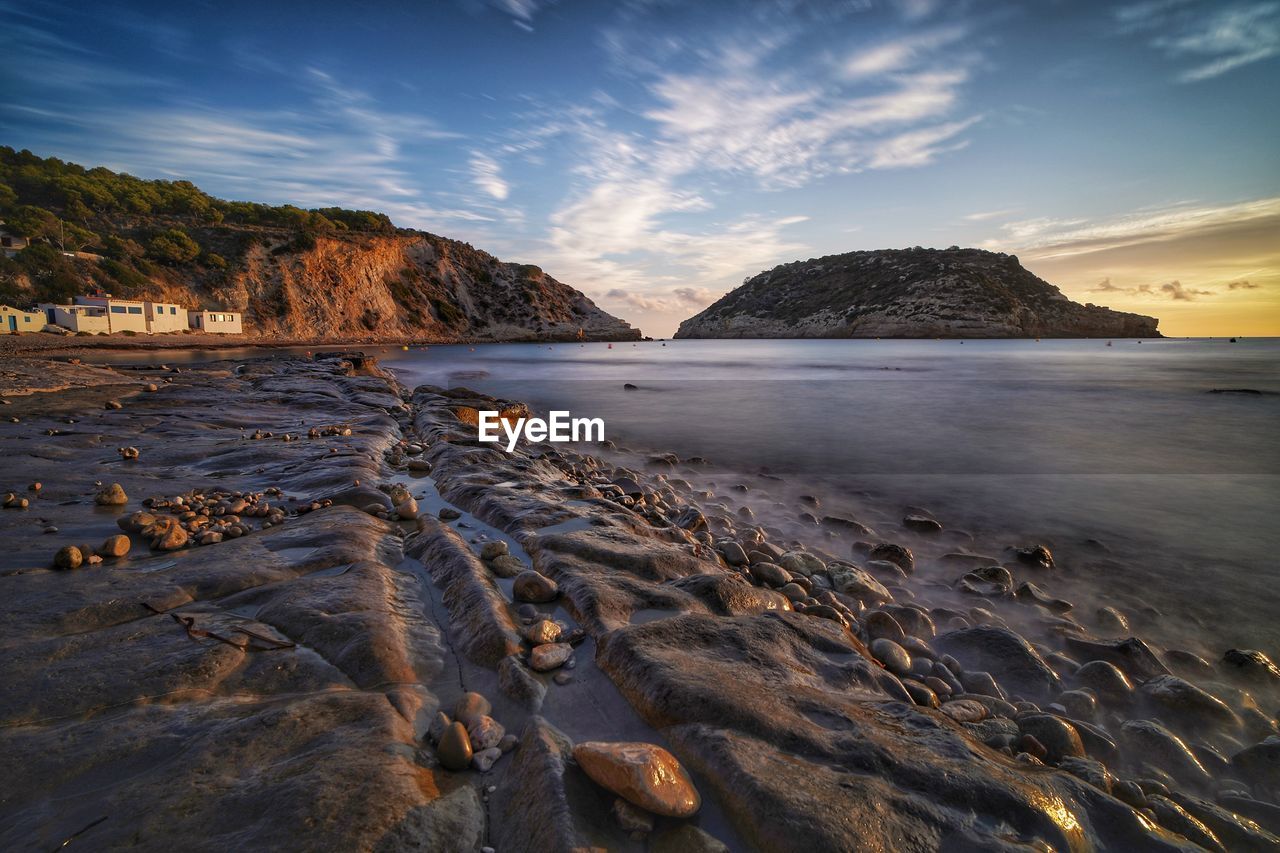 SCENIC VIEW OF SEA DURING SUNSET