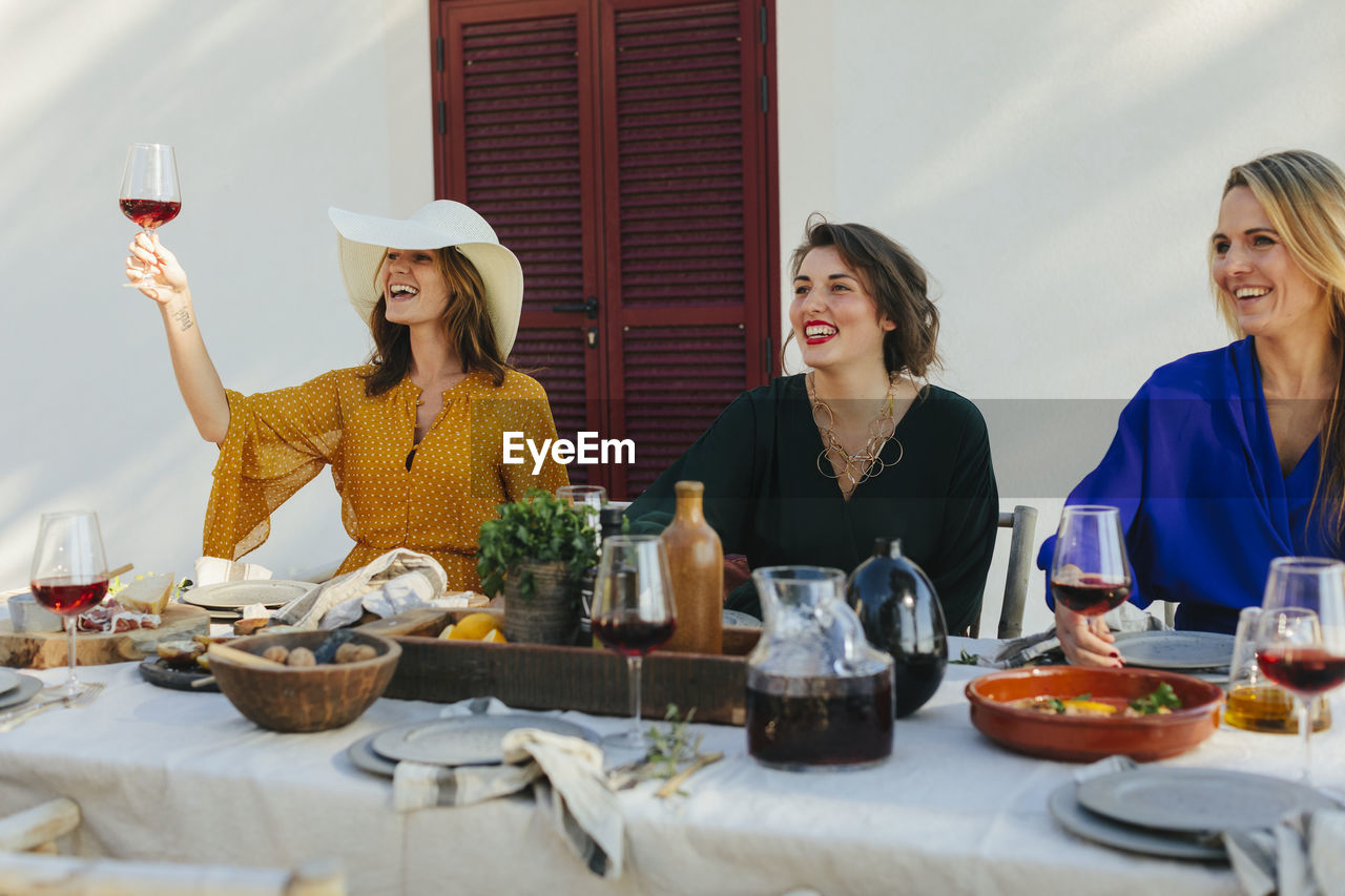 Female friends having meal