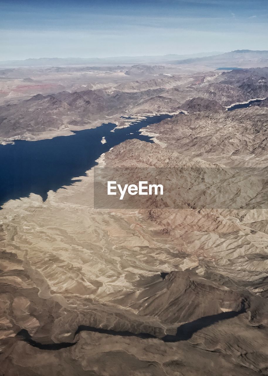 AERIAL VIEW OF DESERT AGAINST SKY