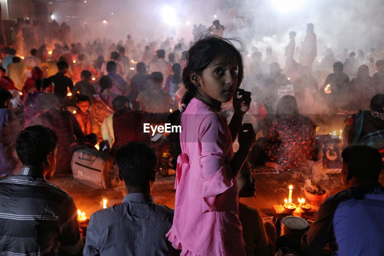 A girl enjoying the view at rakher upobash barodi lokhnath brahmachari ashram