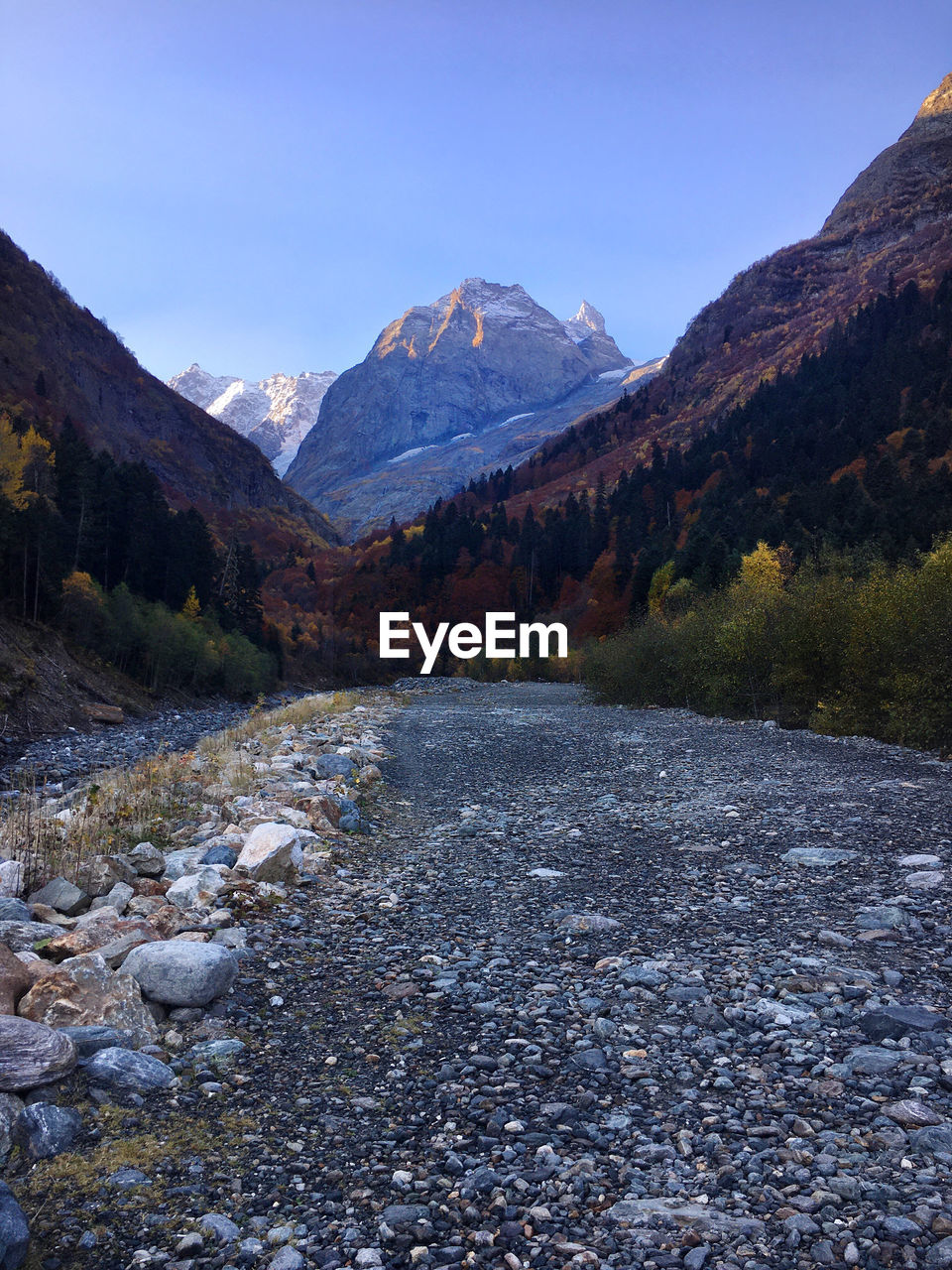 Scenic view of mountains against clear sky