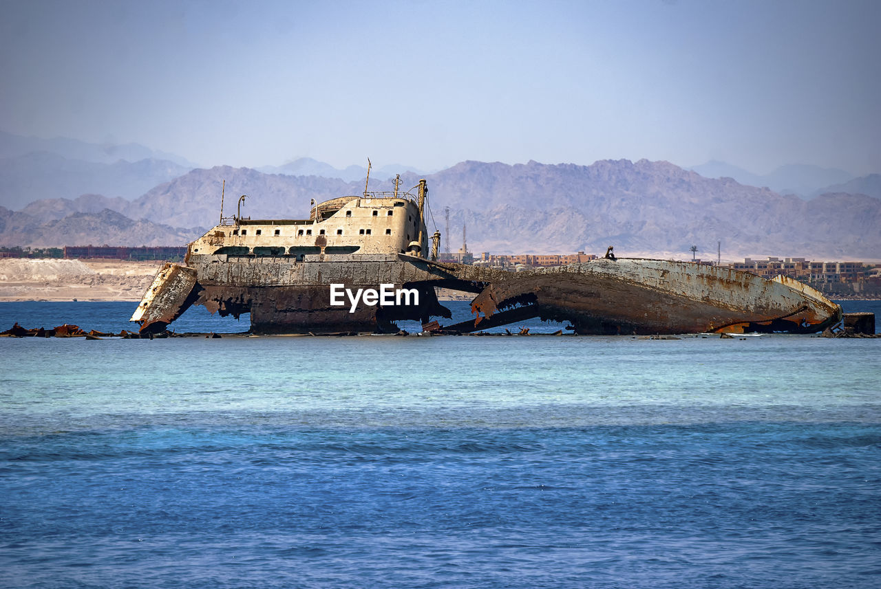 The remains of the loullia on the northern edge of gordon reef in the straits of tiran near sharm