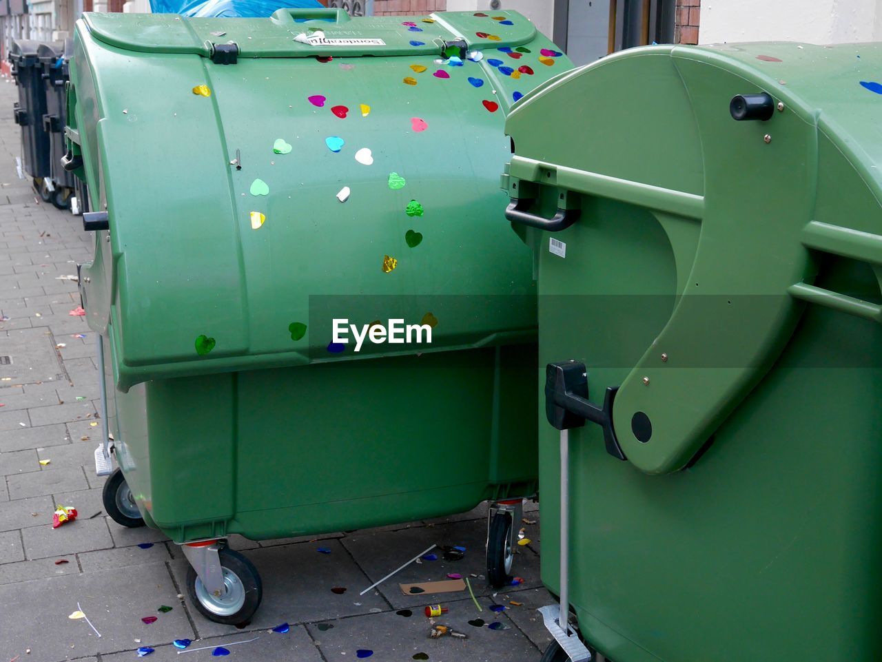 Cropped garbage bins