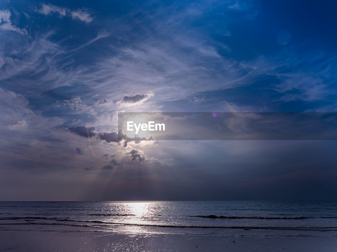 SCENIC VIEW OF BEACH AGAINST SKY DURING SUNSET