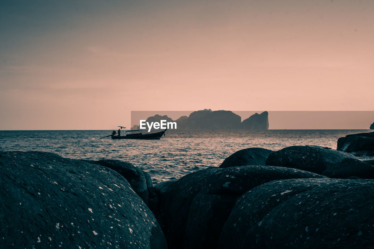 SCENIC VIEW OF SEA DURING SUNSET