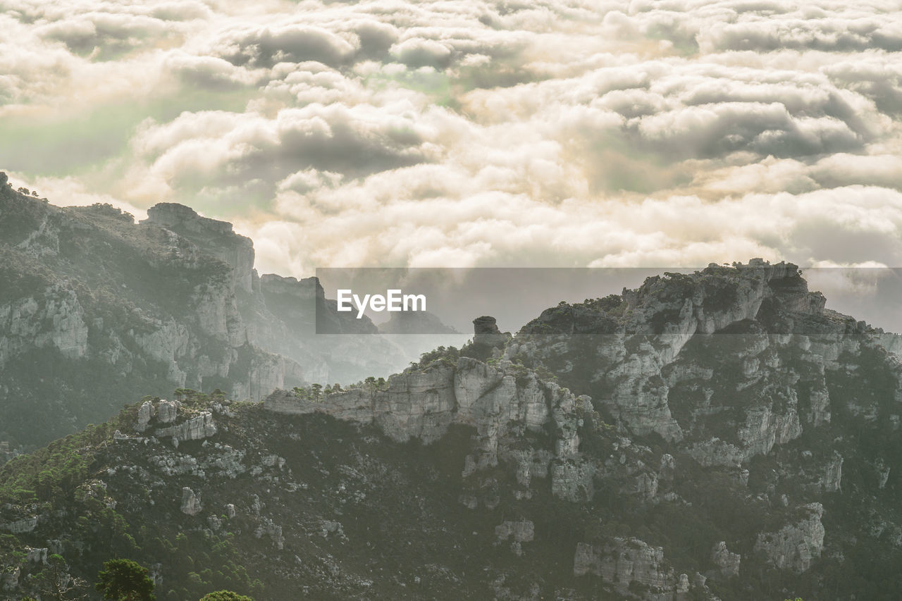 Scenic view of mountains against sky