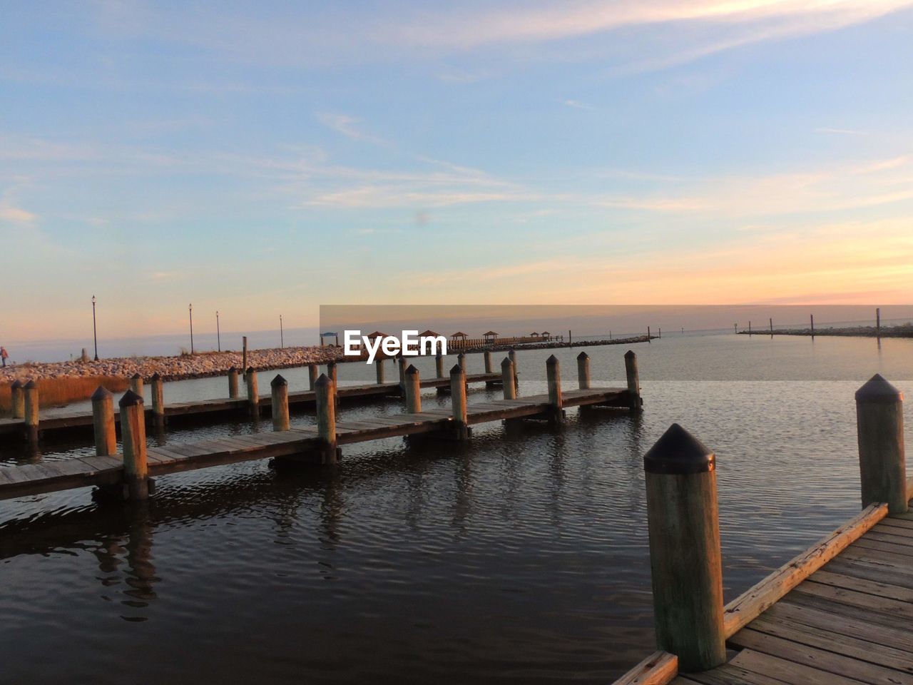 Two piers on the still waters