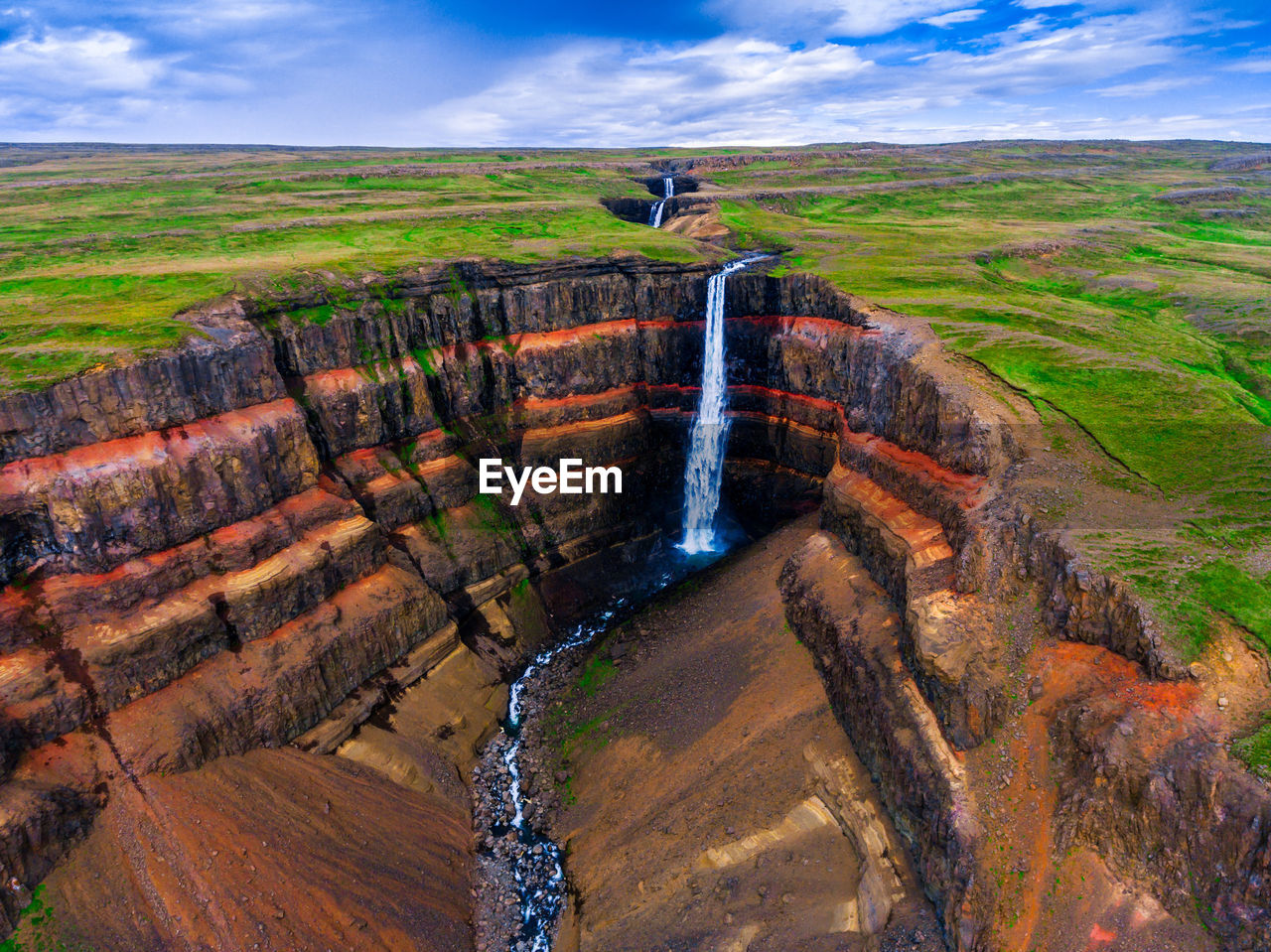 Scenic view of waterfall