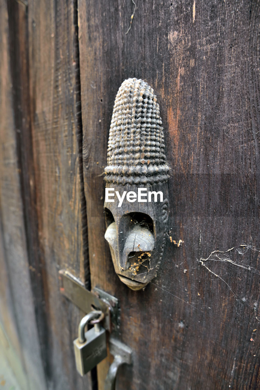 Close-up of old door knocker