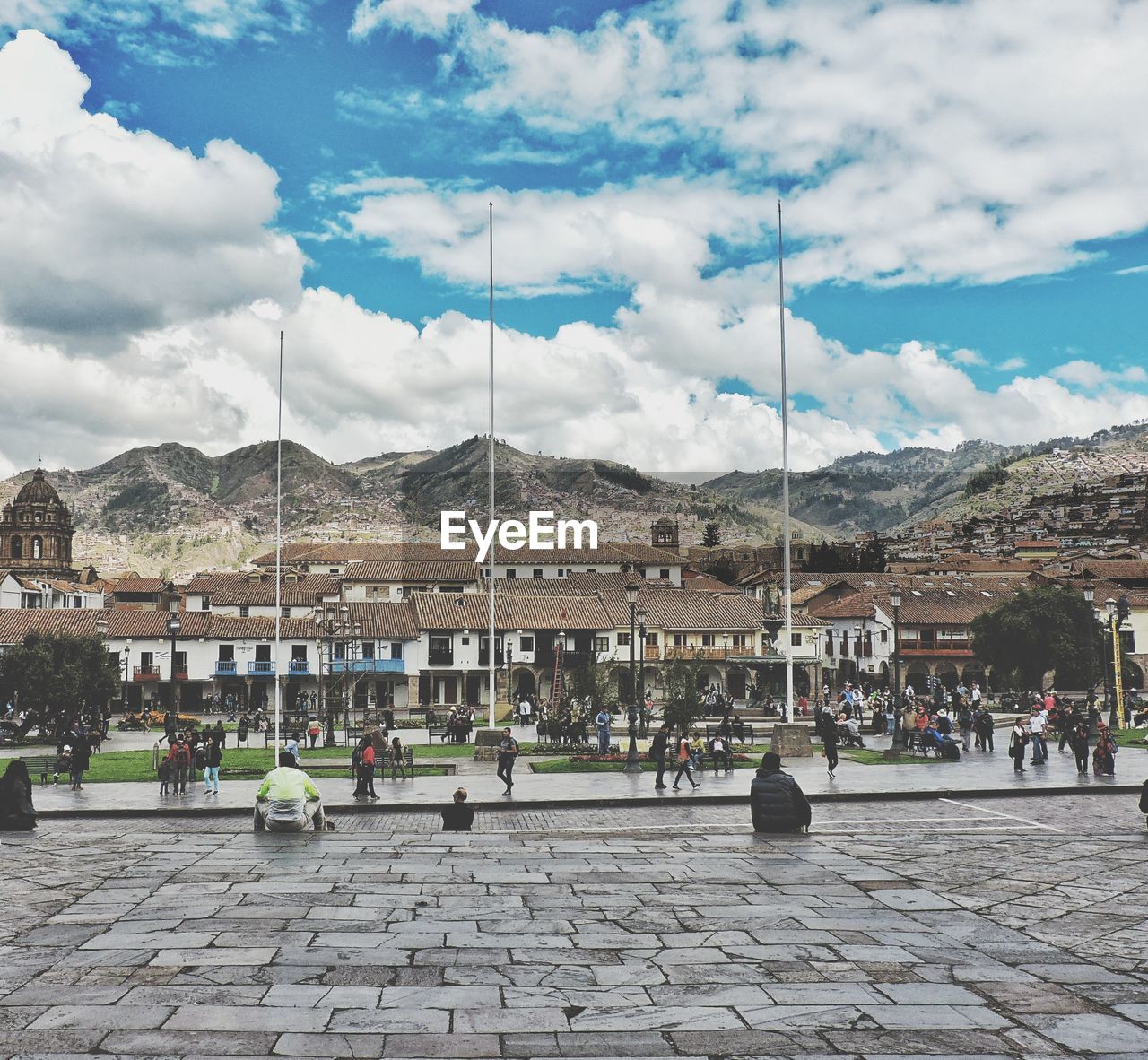 TOWN SQUARE AGAINST SKY