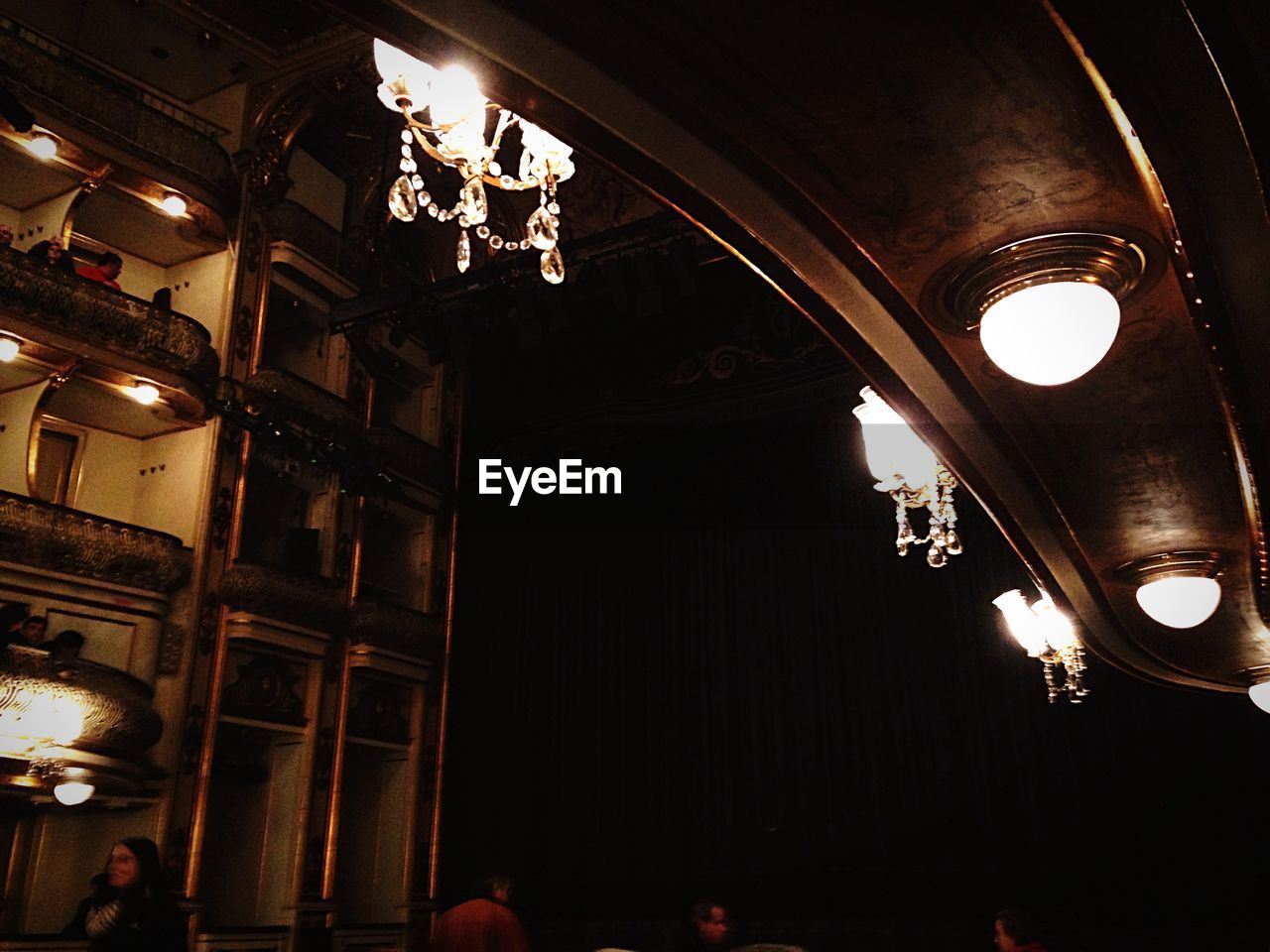 Interior of illuminated teatro da trindade