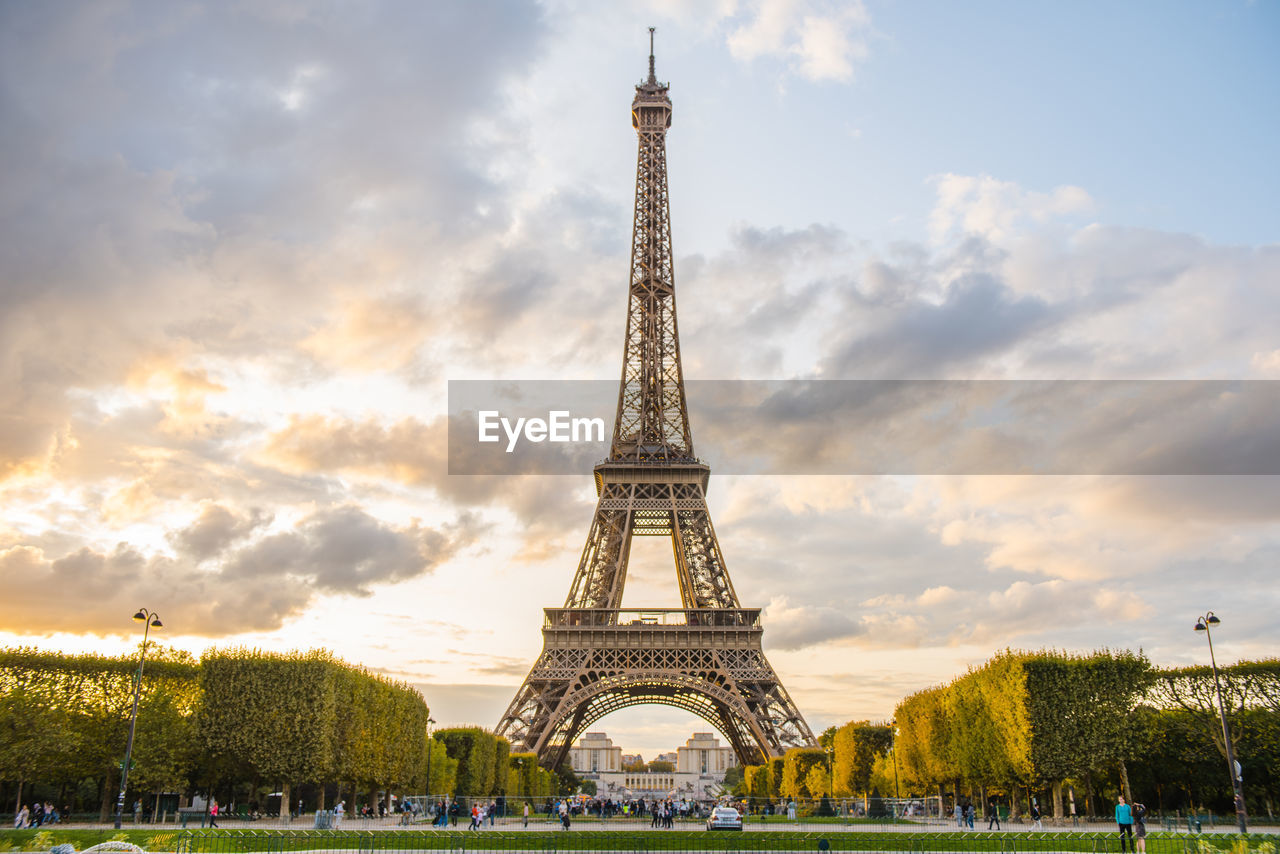 View of tower against cloudy sky
