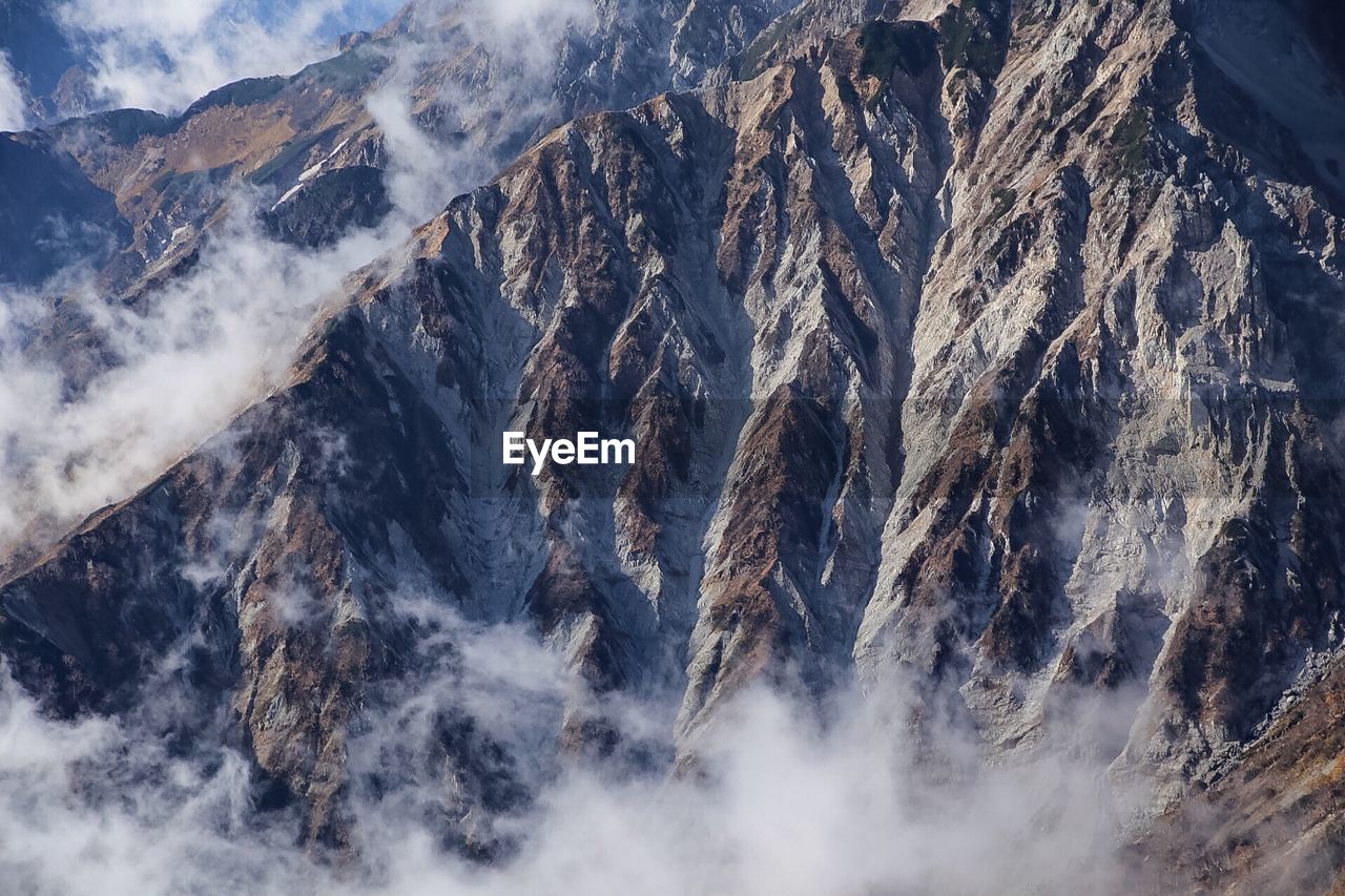 Scenic view of mountains during winter