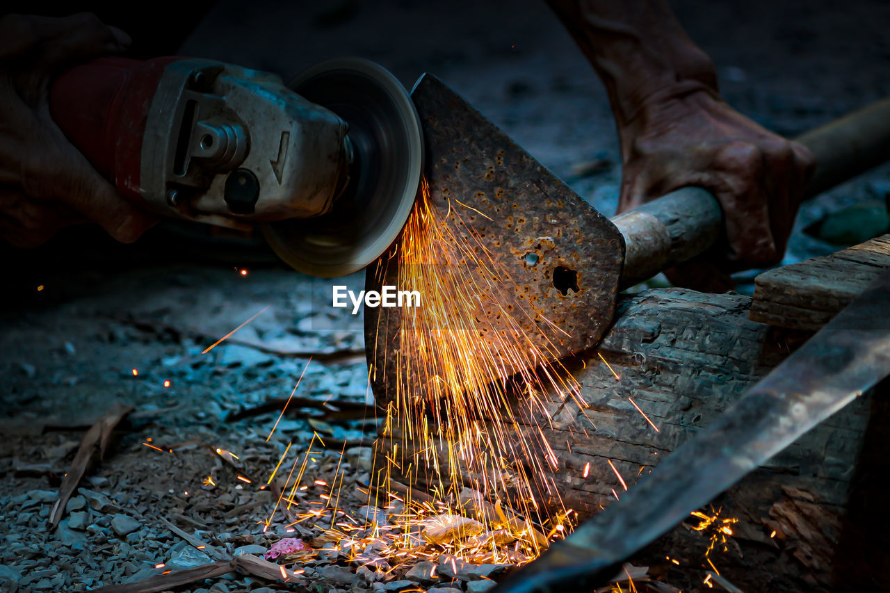 Man working on metal