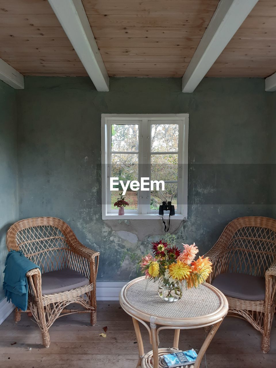 Empty chairs and table at home