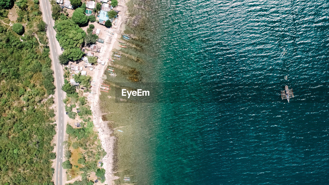 High angle view of beach