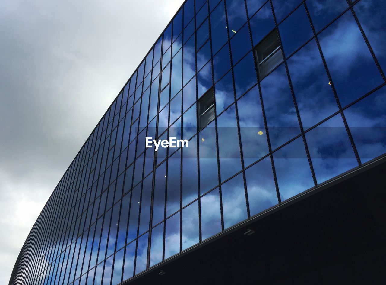 Low angle view of modern building against sky