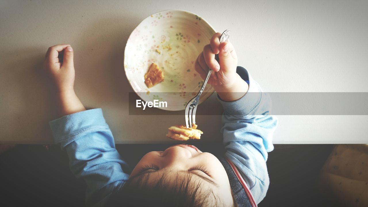 Boy eating food