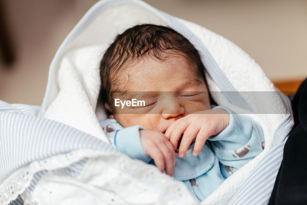 Close-up of baby sleeping