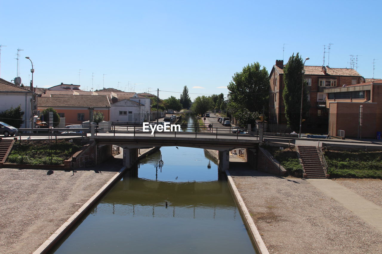 View of river with buildings in background