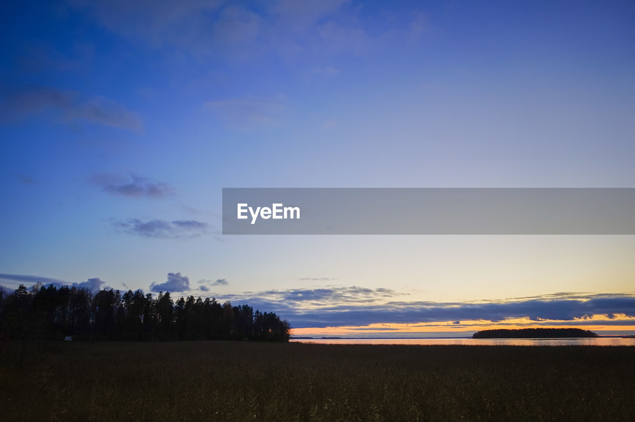 SCENIC VIEW OF FIELD AGAINST BLUE SKY