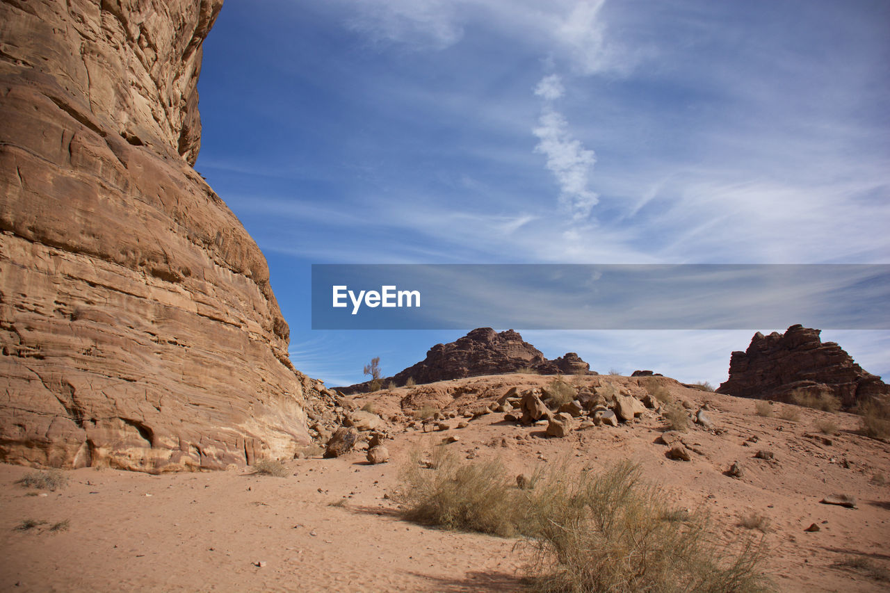 Scenic view of rock formation against sky