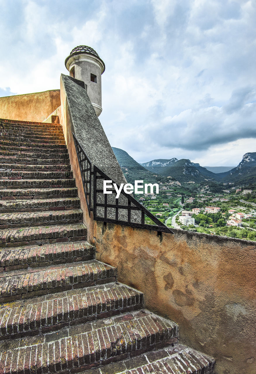 Liguria, the fortress of castelfranco with a panoramic view of the hinterland of finale ligure